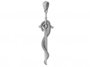 pendant - sword with a snake 3D Model