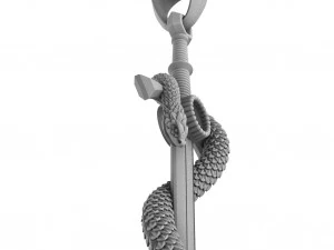 pendant - sword with a snake 3D Model
