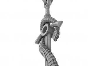 pendant - sword with a snake 3D Model