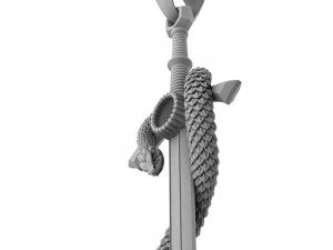 pendant - sword with a snake 3D Model