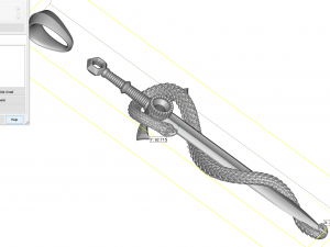 pendant - sword with a snake Model 3D