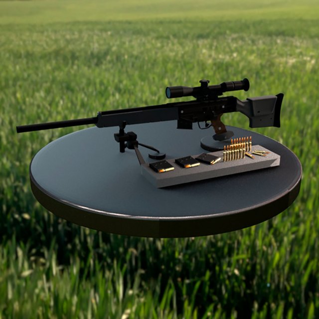 semi- automatic sniper rifle heckler koch psg1 Model 3D .c4d .max .obj .3ds .fbx .stl .blend 