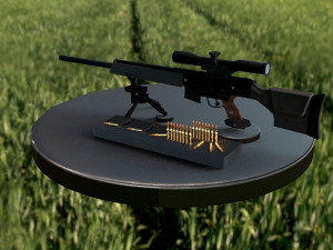 semi- automatic sniper rifle heckler koch psg1 Model 3D