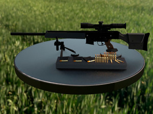 semi- automatic sniper rifle heckler koch psg1 Model 3D
