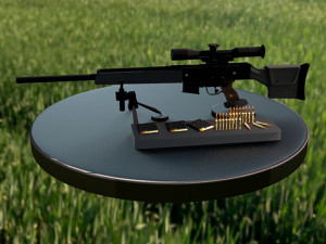 semi- automatic sniper rifle heckler koch psg1 Model 3D