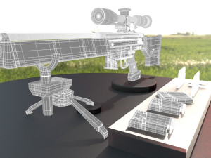 semi- automatic sniper rifle heckler koch psg1 Model 3D