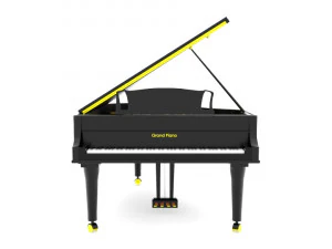 pianoforte a coda Modello 3D