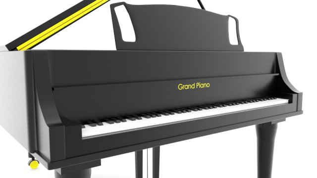 grand piano 3D Модель .c4d .max .obj .3ds .fbx .stl .blend 