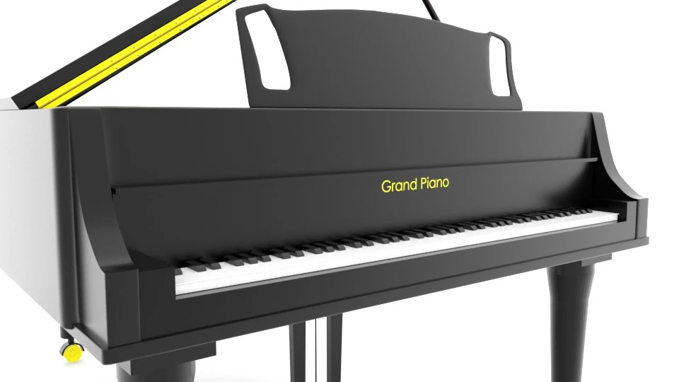 pianoforte a coda Modello 3D .c4d .max .obj .3ds .fbx .stl .blend