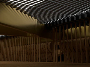 pianoforte a coda Modello 3D