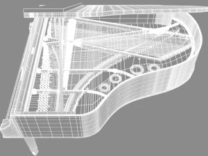 pianoforte a coda Modello 3D