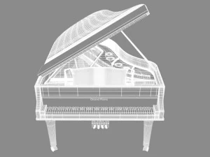 pianoforte a coda Modello 3D