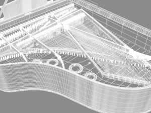 pianoforte a coda Modello 3D