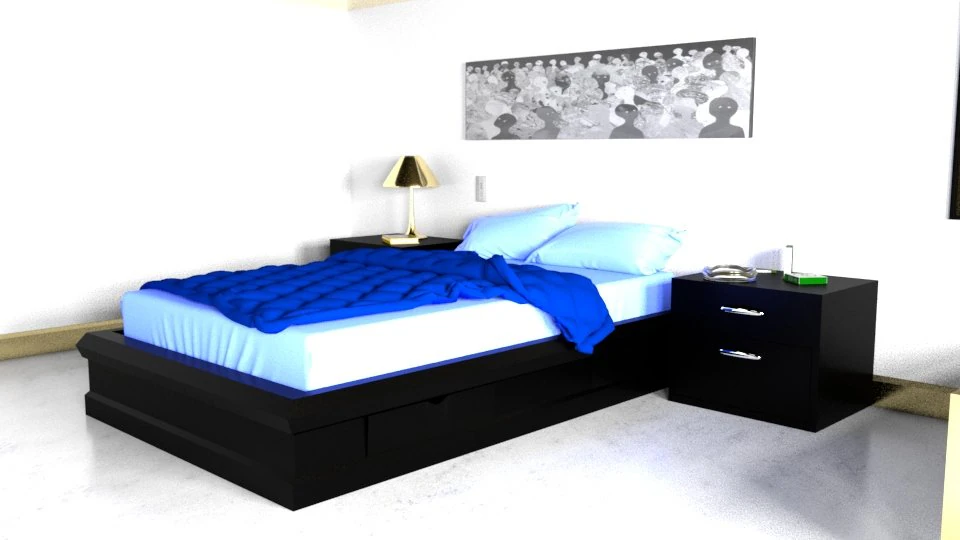 bed 3D Model .c4d .max .obj .3ds .fbx .stl .blend 