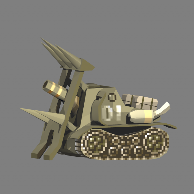 metal slug - t-2b melty honey 3Dモデル .c4d .max .obj .3ds .fbx .stl .blend 