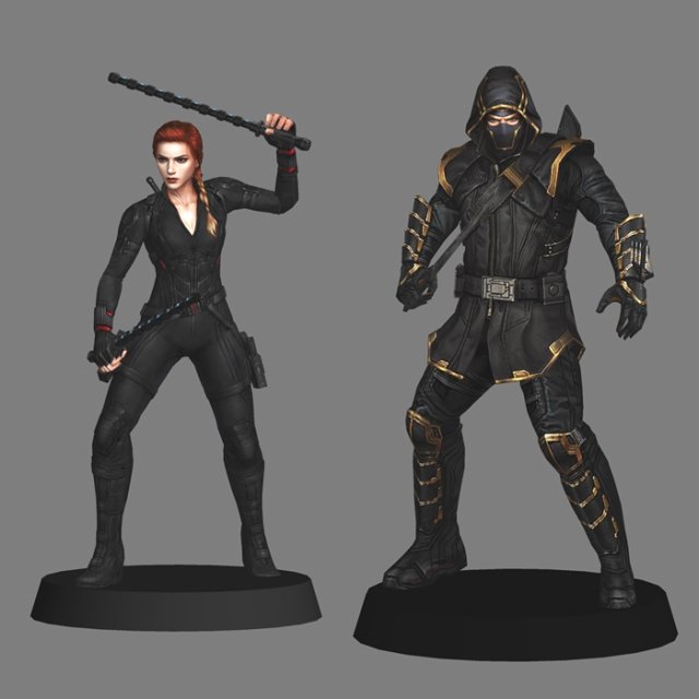 Black Widow and Ronin - avengers endgame 3D 모델 .c4d .max .obj .3ds .fbx .stl .blend 