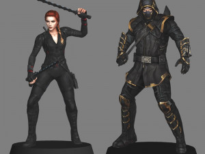 Black Widow and Ronin - avengers endgame 3D Model