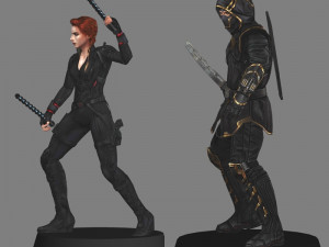 Black Widow and Ronin - avengers endgame 3D 모델