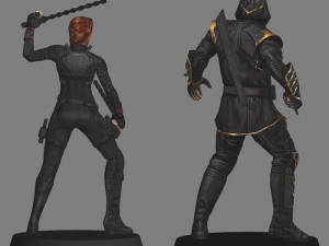 Black Widow and Ronin - avengers endgame 3D 모델