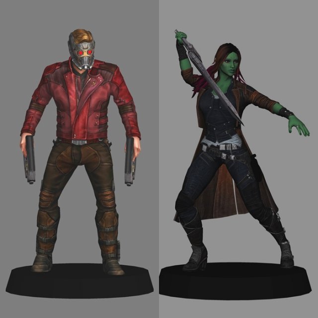 Starlord and gamora - avengers endgame Modelo 3D .c4d .max .obj .3ds .fbx .stl .blend 