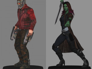 Starlord and gamora - avengers endgame Modelo 3D