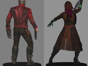 Starlord and gamora - avengers endgame Modelo 3D