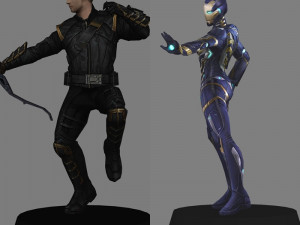 Rescue and hawkeye - avengers endgame 3D Model