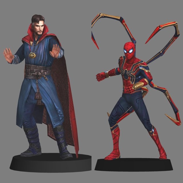 Dr strange and ironspider - avengers endgame Modelo 3D .c4d .max .obj .3ds .fbx .stl .blend 