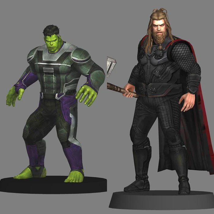 Hulk and thor - avengers endgame 3D Model .c4d .max .obj .3ds .fbx .stl .blend 