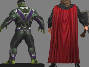 Hulk and thor - avengers endgame 3D Model