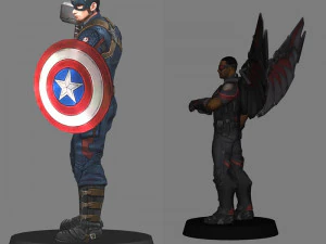 Captain america and falcon - avengers endgame 3D Model