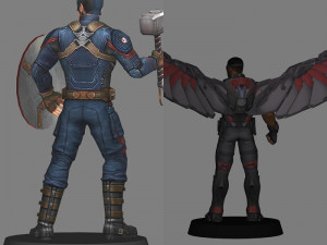 Captain america and falcon - avengers endgame 3D 모델