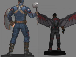 Captain america and falcon - avengers endgame 3D Model