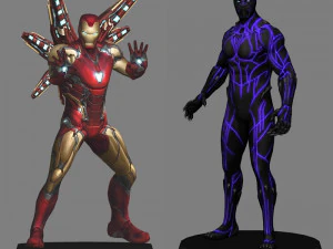 Ironman mk85 and black panther - avengers endgame 3D Model