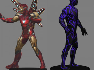 Ironman mk85 and black panther - avengers endgame 3D Модель