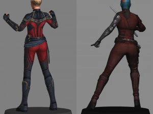 Капітан Марвел і Небула - фінал месників 3D Модель