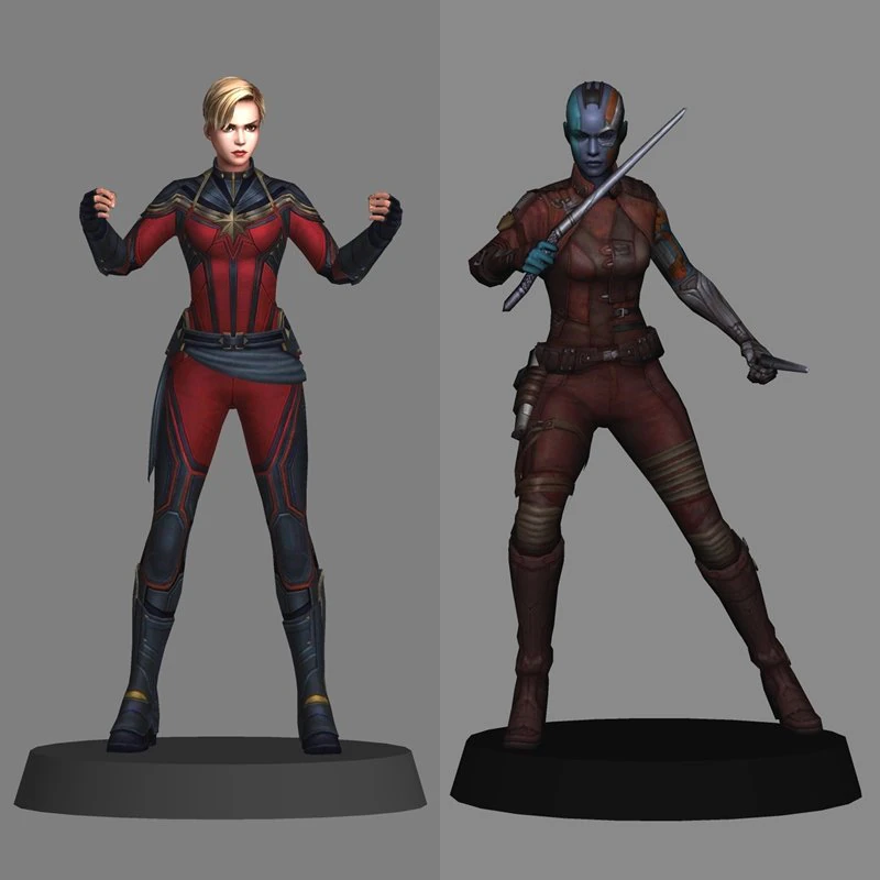 Капітан Марвел і Небула - фінал месників 3D Модель .c4d .max .obj .3ds .fbx .stl .blend 