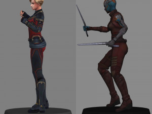 Captain marvel and nebula - avengers endgame 3D Model