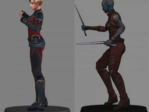 Капітан Марвел і Небула - фінал месників 3D Модель