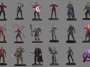 Avengers endgame - pack x17 characters to print 3D Model