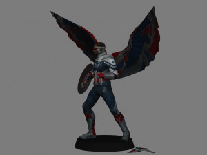 Falcon and the winter soldier pack x 3 low poly 3D Model