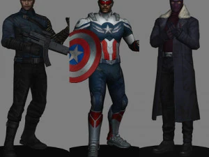 Falcon and the Winter Soldier Pack x 3 Low Poly 3D Modell