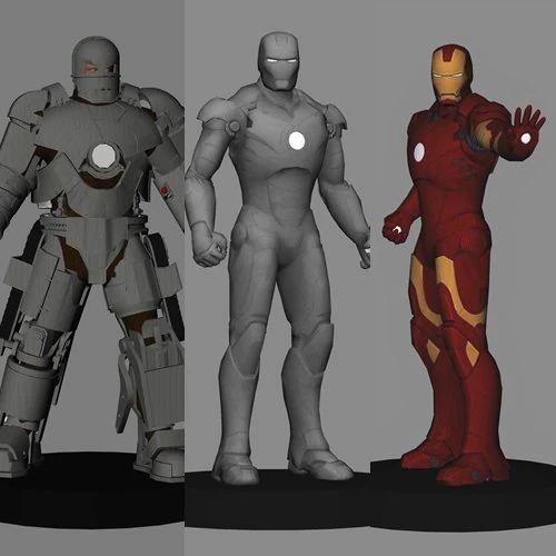 Ironman pack x 12 armors low poly 3D Model .c4d .max .obj .3ds .fbx .stl .blend 