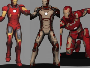 Ironman pack x 12 armors low poly 3D Модель