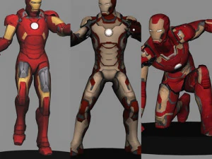 Ironman pack x 12 armors low poly 3D Model