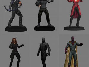Captain america civil war pack x 12 characters low poly 3D मॉडल