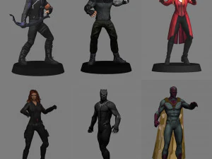 Captain america civil war pack x 12 characters low poly 3D Model