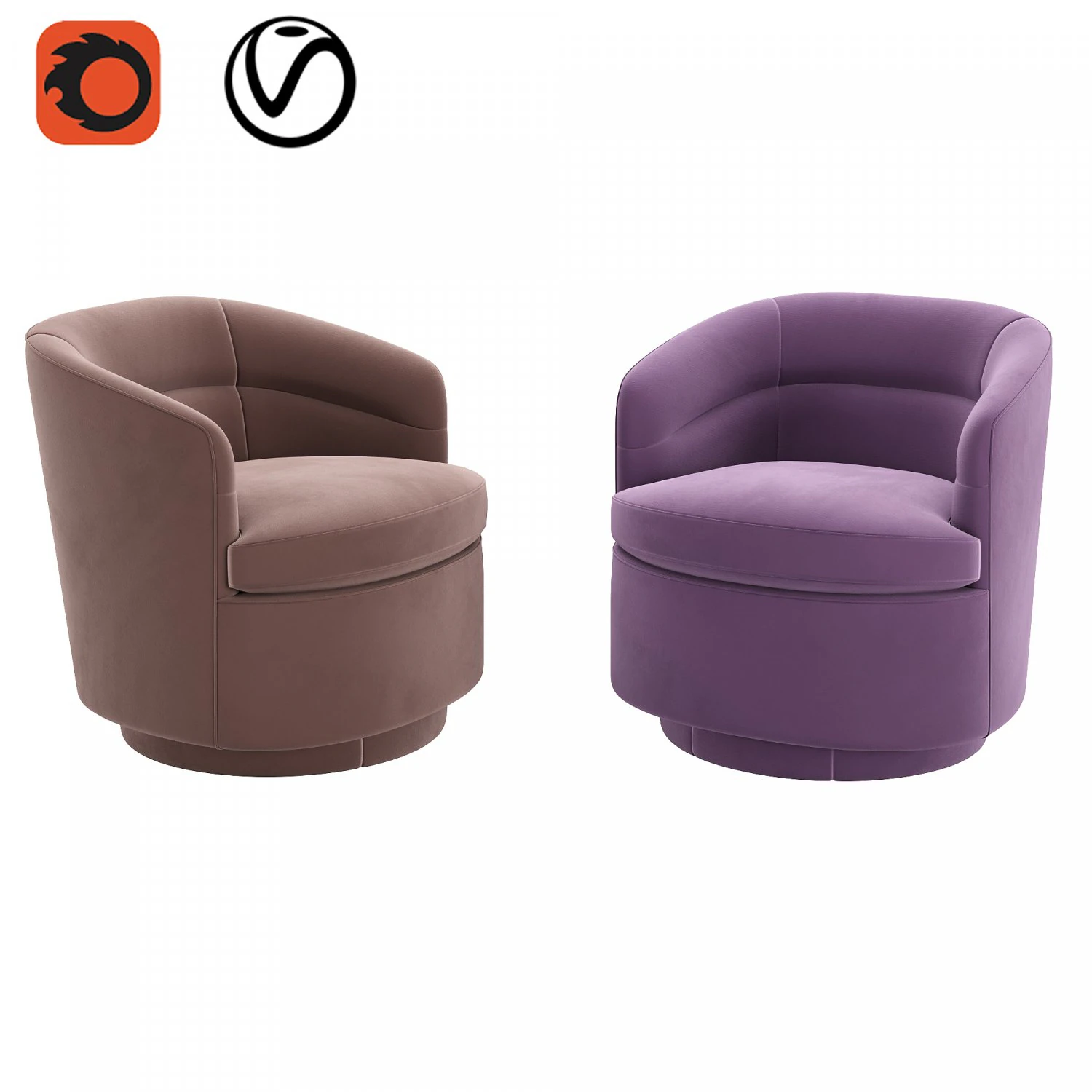 Viv Swivel Chair 3D Model .c4d .max .obj .3ds .fbx .stl .blend 