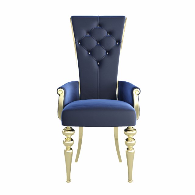 Chair with golden legs 3D Model .c4d .max .obj .3ds .fbx .stl .blend 