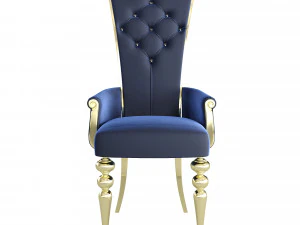Silla con patas doradas Modelo 3D